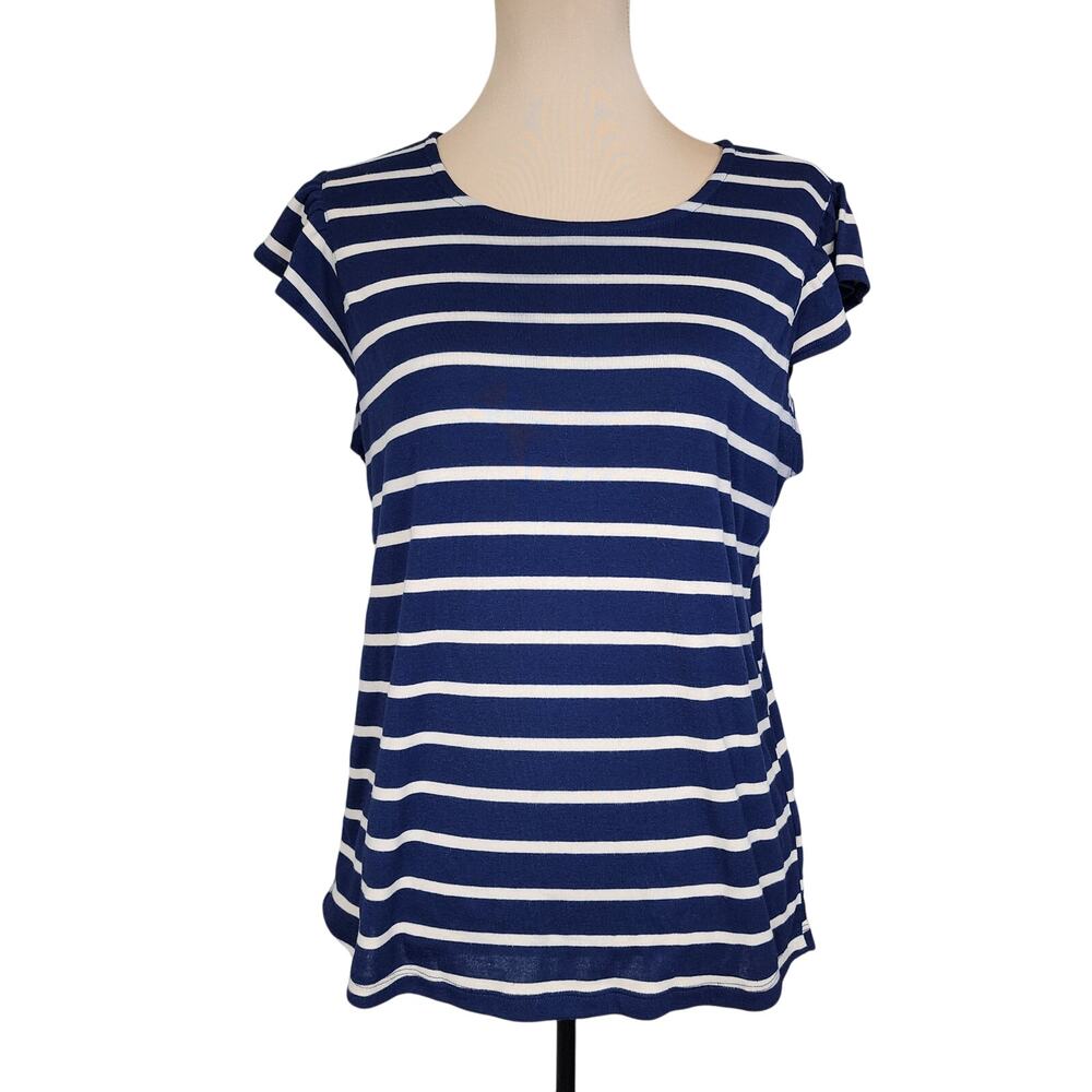 Staccato XL Striped Navy Beige Top